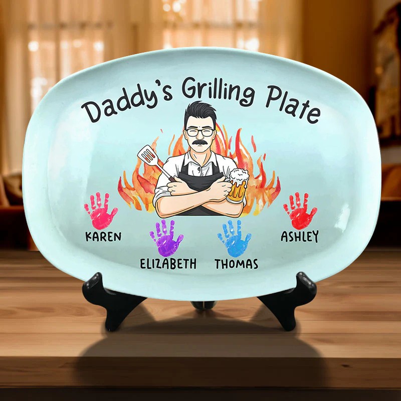 Personalized Daddy's Grilling Platter For Father's Day Gift Ideas