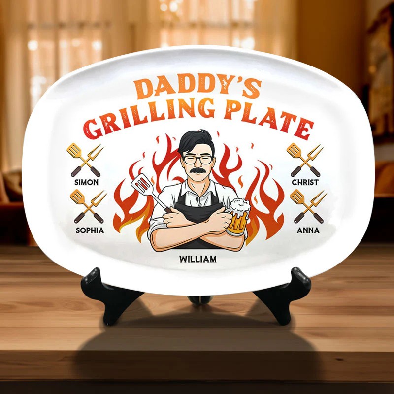 Personalized Daddy's Grilling Platter For Father's Day Gift Ideas