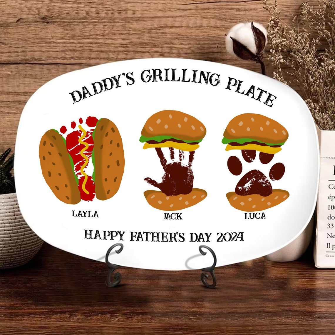 Personalized Daddy's Grilling Platter For Father's Day Gift Ideas