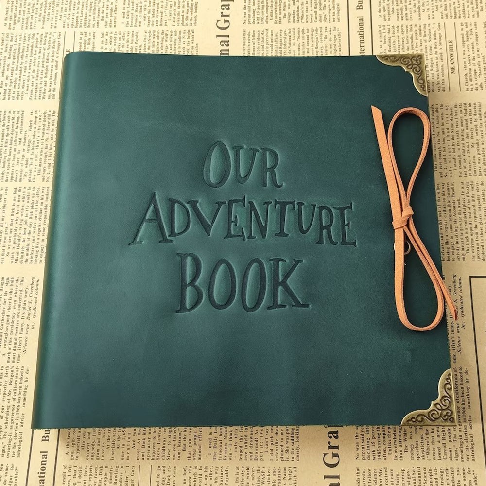 Personalized Our Adventure Book Leather Photo Album Gift for Him and Her Valentine's Day Anniversary