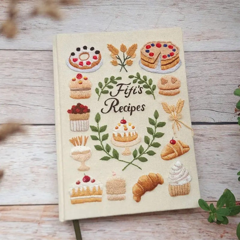 Custom Embroidered Recipe Book Christmas Gift For Mom Grandma Family