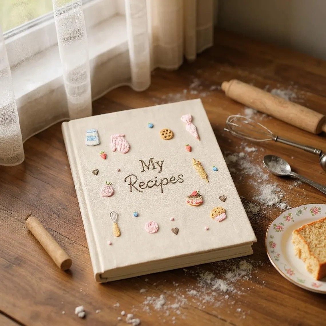 Custom Embroidered Recipe Book Christmas Gift For Mom Grandma Family