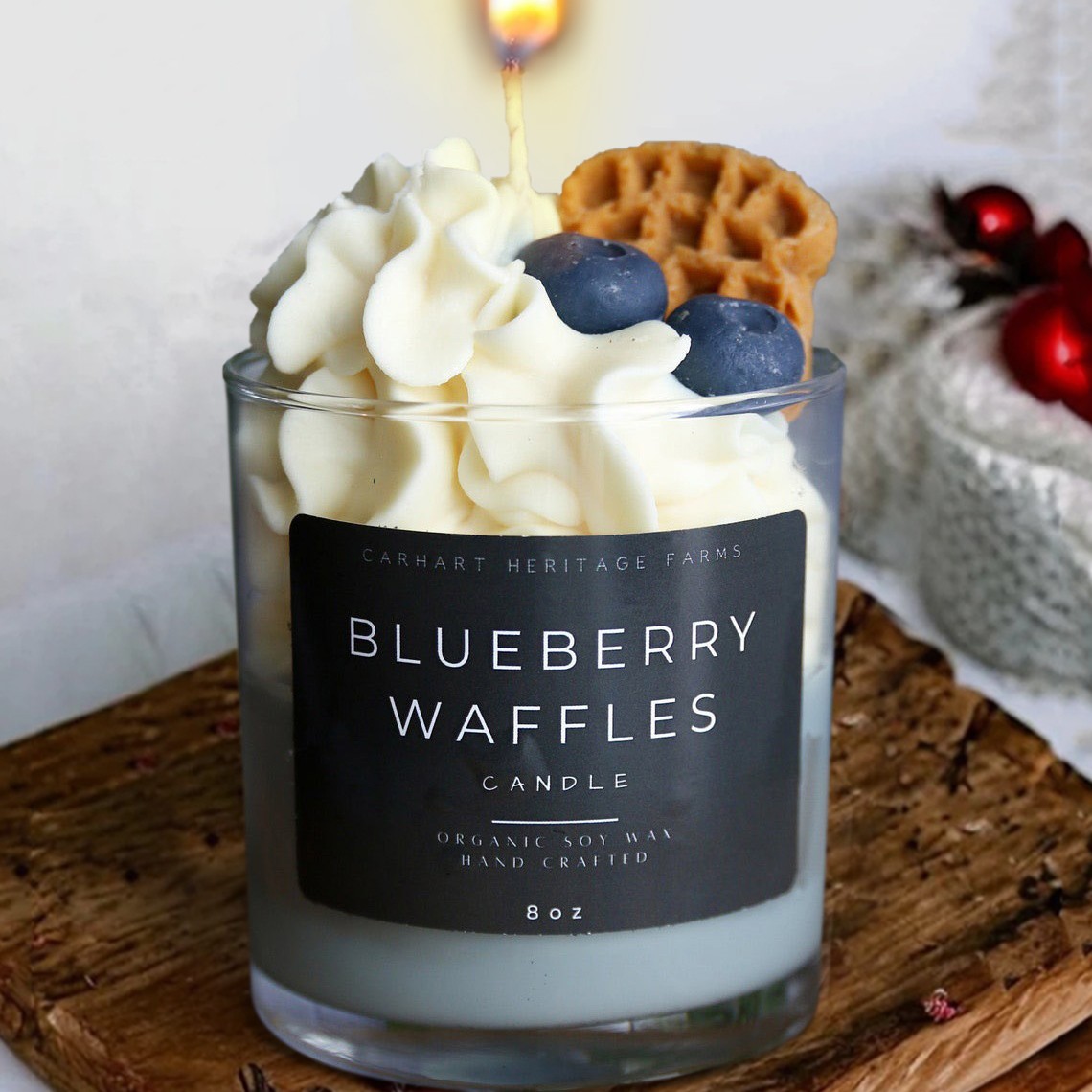 Blueberry Waffles Dessert Candle