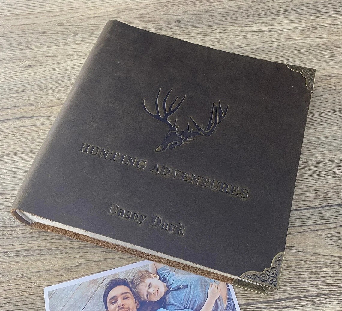 Personalized Our Adventure Book Leather Photo Travel Album Gift for Him and Her Valentine's Day Anniversary