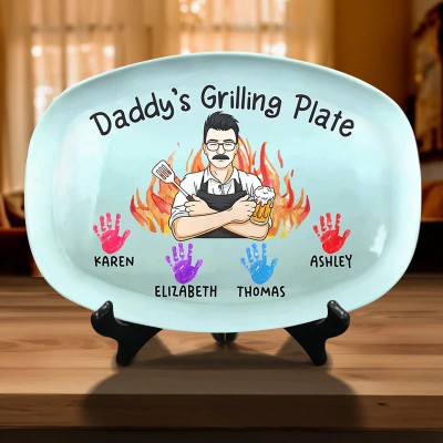 Personalized Daddy's Grilling Platter For Father's Day Gift Ideas