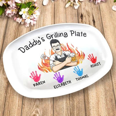 Personalized Daddy's Grilling Platter For Father's Day Gift Ideas