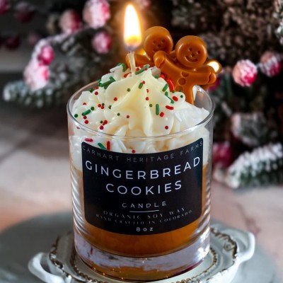 Gingerbread Cookie Holiday Dessert Candle