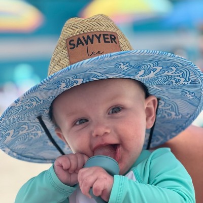 Personalized Straw Sun Name Patch Hat For Baby Toddler Adult