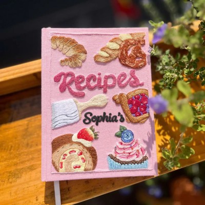 Custom Embroidered Recipe Book Christmas Gift For Mom Grandma Family