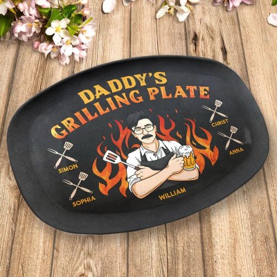 Personalized Daddy's Grilling Platter For Father's Day Gift Ideas