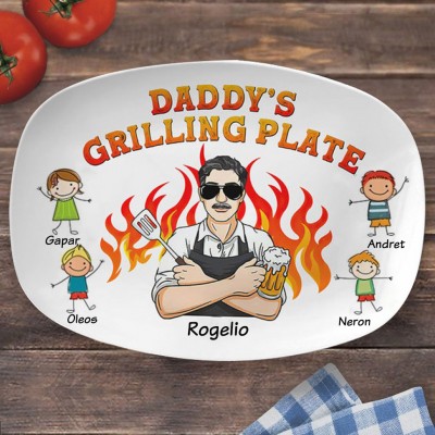 Personalized Daddy's Grilling Platter For Father's Day Gift Ideas