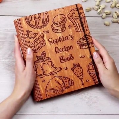 Personalized Wooden Recipe Book For Family Mother's Day Gift Ideas