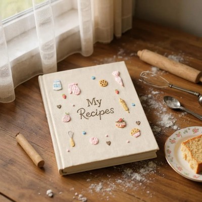 Custom Embroidered Recipe Book Christmas Gift For Mom Grandma Family