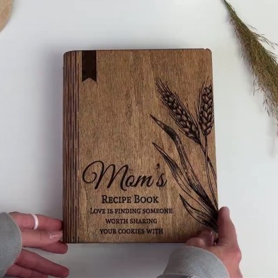 Personalized Wood Recipe Book For Family Mother's Day Gift Ideas