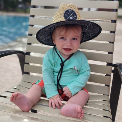 Personalized Straw Sun Name Patch Hat With Initials and Symbols For Baby Toddler Adult