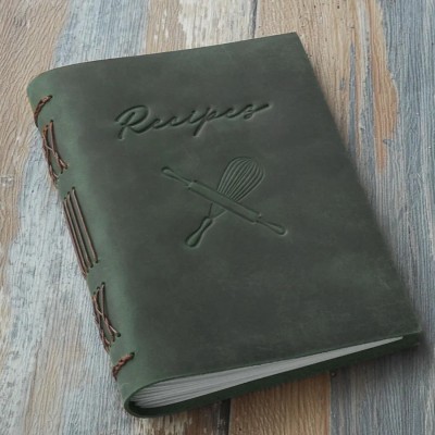 Personalized Leather Recipe Cook Book For Mother's Day Gift