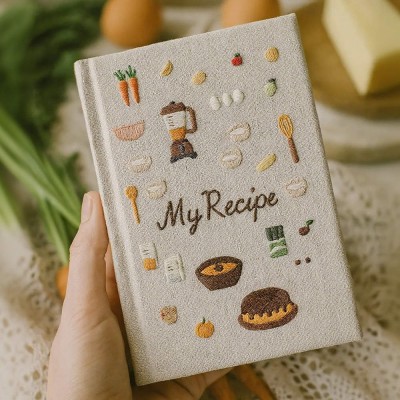 Custom Embroidered Recipe Book Christmas Gift For Mom Grandma Family