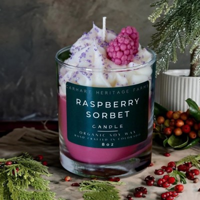 Raspberry Sorbet Dessert Candle