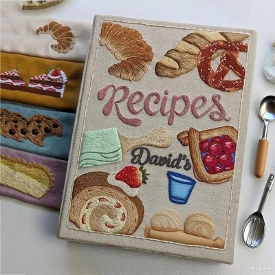 Custom Embroidered Recipe Book Christmas Gift For Mom Grandma Family