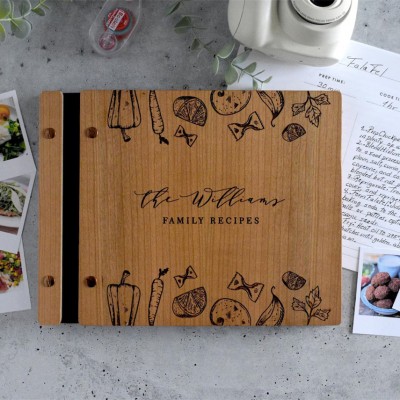 Personalized Wood Recipe Book For Family Mother's Day Gift Ideas