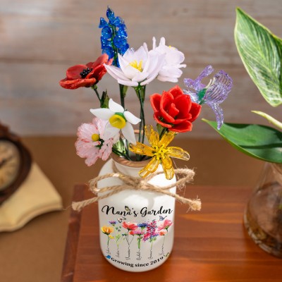 Personalized Glass Birth Month Flower For Mother's Day Mom Grandma Unique Gift Ideas