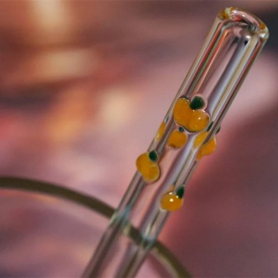 Ghost and Pumpkin Swirl Glass Drinking Straws Halloween Gift