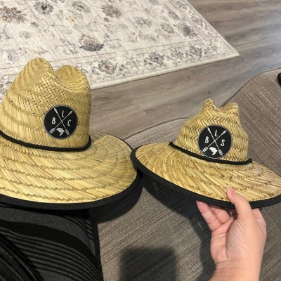Personalized Straw Sun Name Patch Hat With Initials and Symbols For Baby Toddler Adult