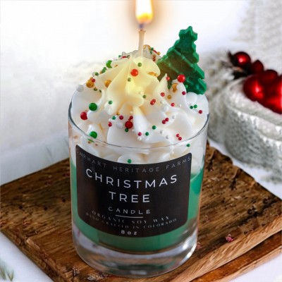 Christmas Tree Holiday Dessert Candle