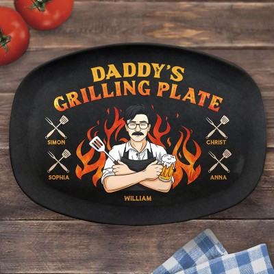Personalized Daddy's Grilling Platter For Father's Day Gift Ideas