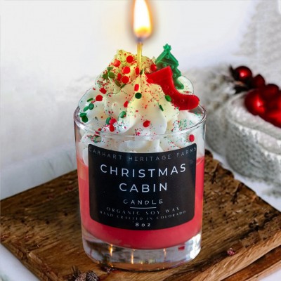 Christmas Cabin Holiday Dessert Candle
