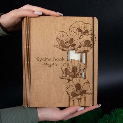 Personalized Wood Recipe Book For Family Christmas Gift Ideas
