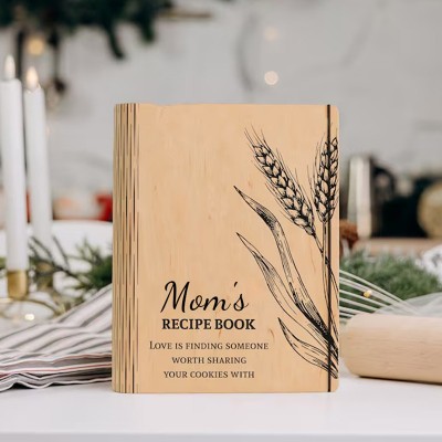 Personalized Wood Recipe Book For Family Mother's Day Gift Ideas