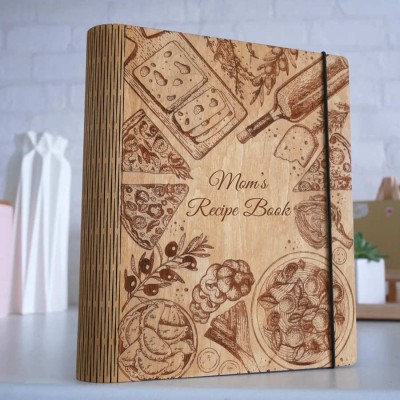 Personalized Wood Recipe Book For Family Mother's Day Gift Ideas