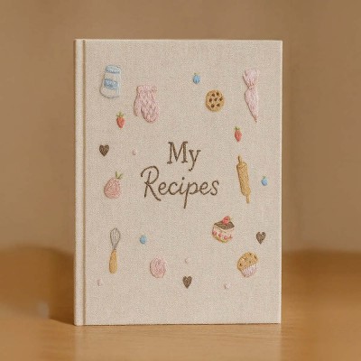 Custom Embroidered Recipe Book Christmas Gift For Mom Grandma Family