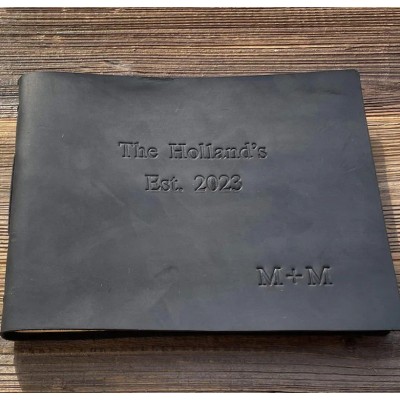 Personalized Our Adventure Book Leather Photo Travel Album Gift for Him and Her Valentine's Day Anniversary