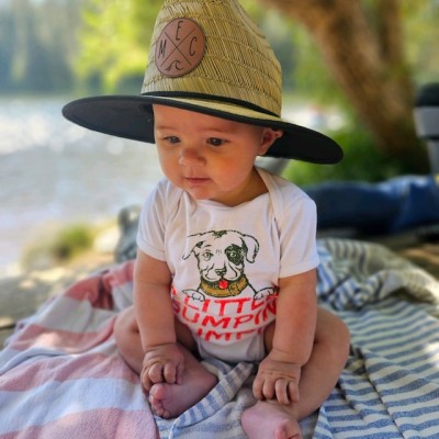 Personalized Straw Sun Name Patch Hat With Initials and Symbols For Baby Toddler Adult